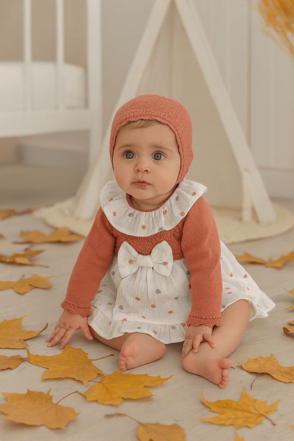 Jesusito con Capota Hojas de Otoño Teja - Imagen 4