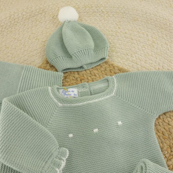Conjunto 3 Piezas Lana Bodoques Verde empolvado - Imagen 2