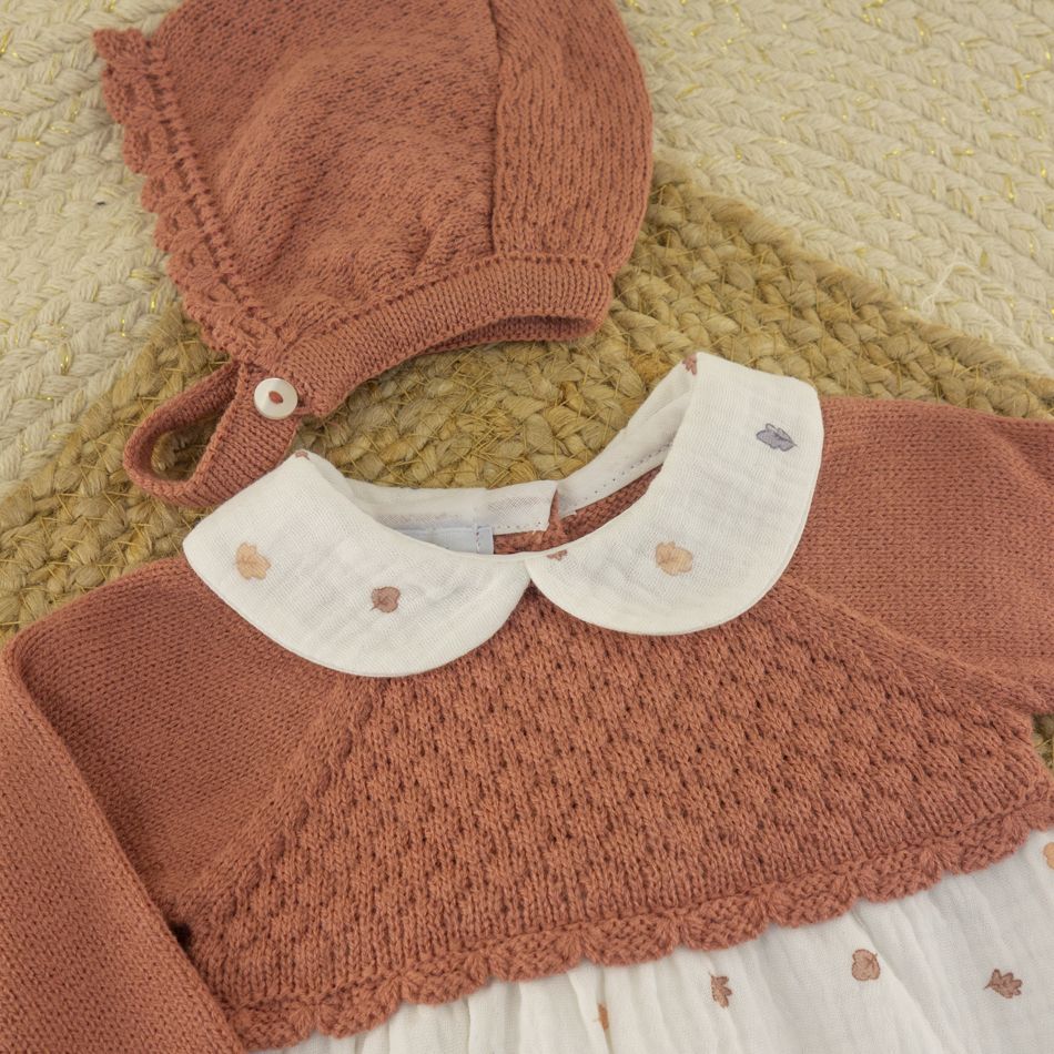 Pelele con Capota Hojas de Otoño Teja - Imagen 2