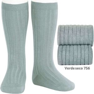 Calcetines Altos Canalé Verde Seco Cóndor