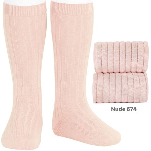 Calcetines Altos Canalé Nude Cóndor