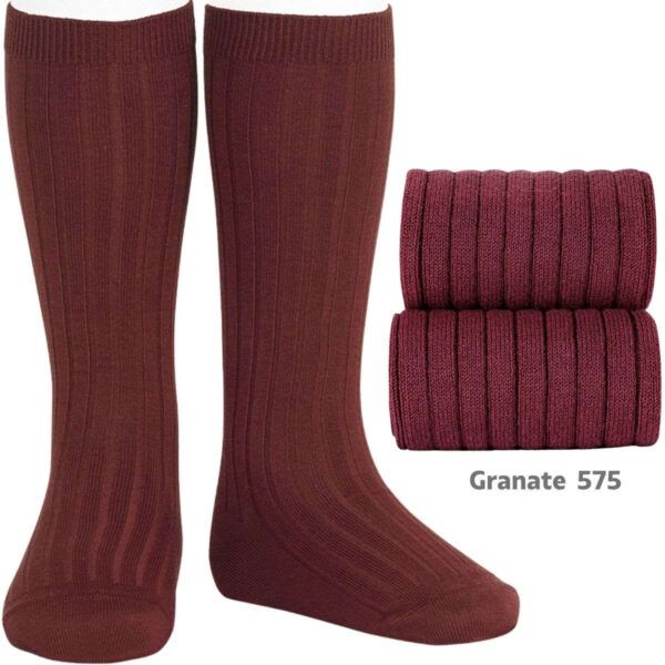 Calcetines Altos Canalé Granate Cóndor