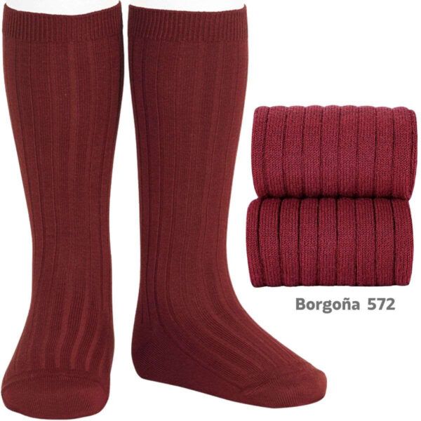 Calcetines Altos Canalé Borgoña Cóndor