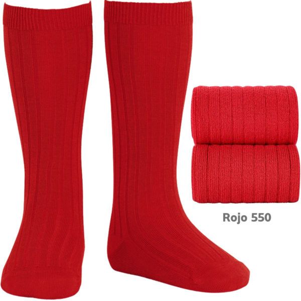 Calcetines Altos Canalé Rojo Cóndor