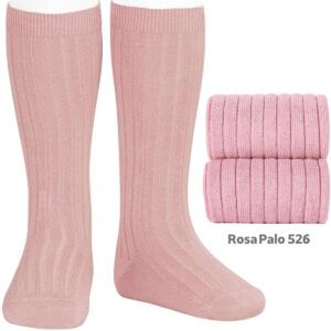 Calcetines Altos Canalé Rosa Palo Cóndor