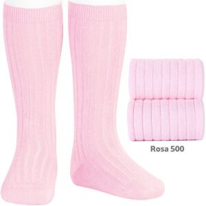 Calcetines Altos Canalé Rosa Cóndor
