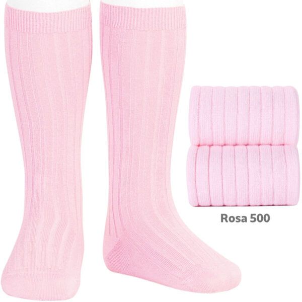 Calcetines Altos Canalé Rosa Cóndor
