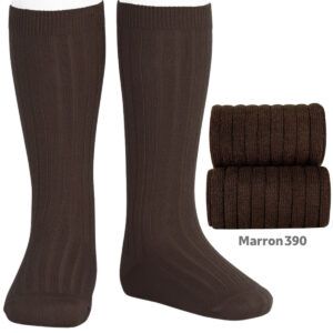 Calcetines Altos Canalé Marrón Cóndor