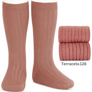 Calcetines Altos Canalé Terracota Cóndor