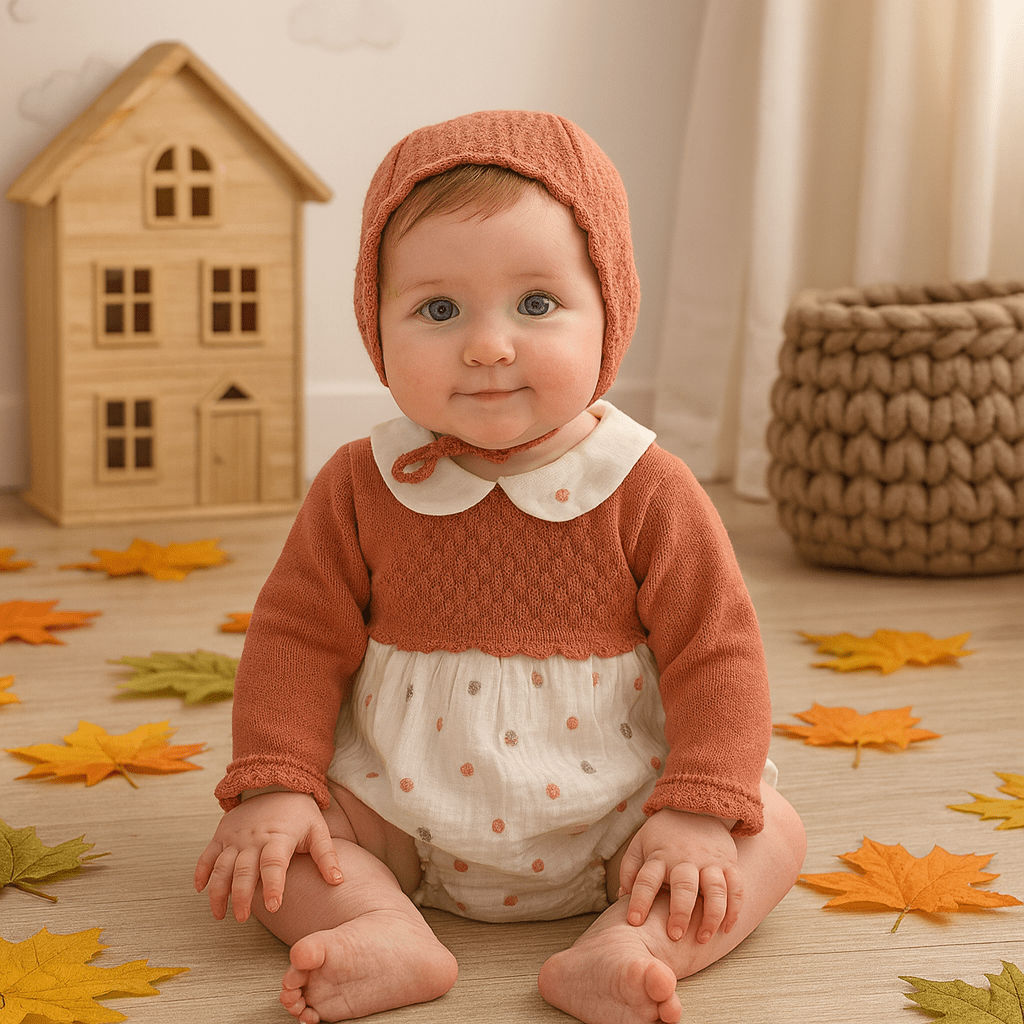 Pelele con Capota Hojas de Otoño Teja - Imagen 4