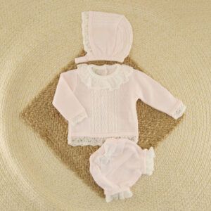 Conjunto Cubrepañal Abelia Rosa