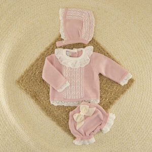 Conjunto Cubrepañal Abelia Rosa Palo