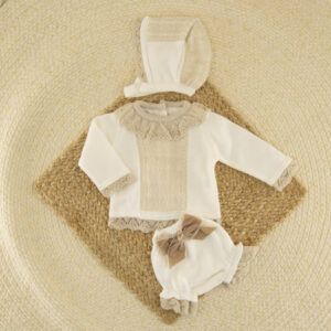 Conjunto Cubrepañal Abelia Crudo