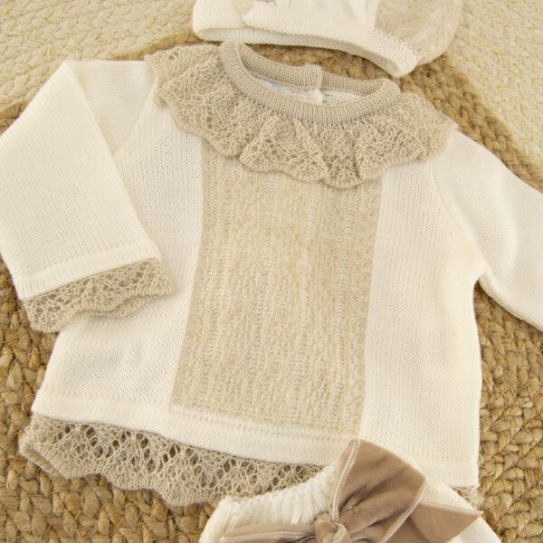 Conjunto Cubrepañal Abelia Crudo - Imagen 2