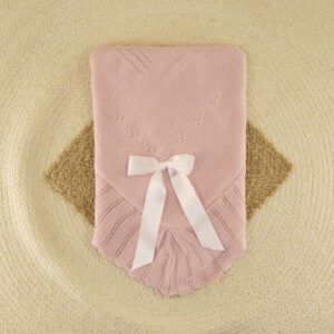 Chal Lana Trenzas Rosa Palo Dulce de Fresa