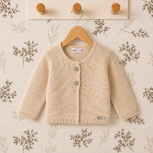 Chaqueta bebé turrón punto bobo algodón textura suave botones delanteros estilo cardigan Cóndor