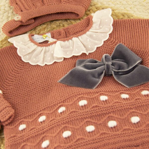 Conjunto Cubrepañal Lana Mimosa Teja - Imagen 2