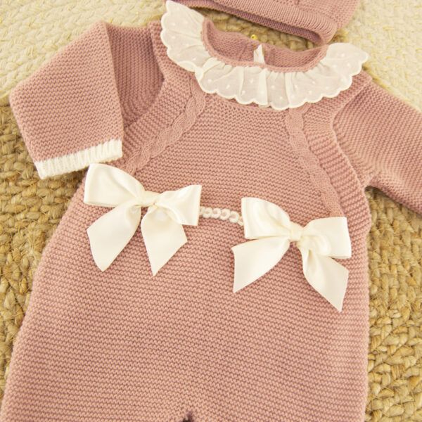 Conjunto 3 Piezas Lana Adelfa Rosa Viejo - Imagen 2