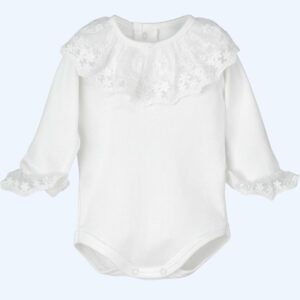 Body Manga Larga Puntul Puños Blanco