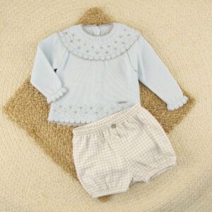 Conjunto Pololo Cuadros Celeste Visi
