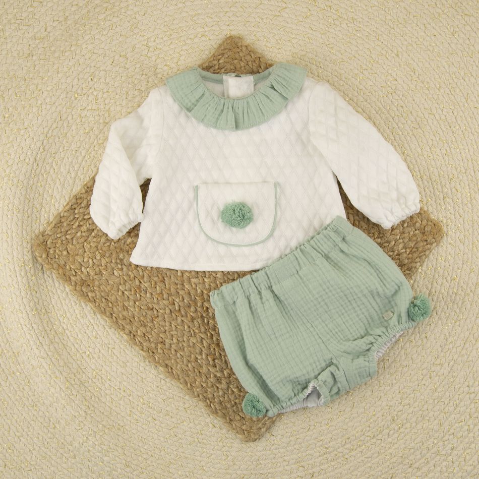 Conjunto Camisa Lirio Pompón Verde