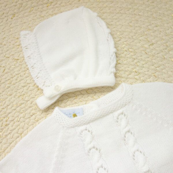 Conjunto 3 Piezas Lana Trenzas Blanco - Imagen 2