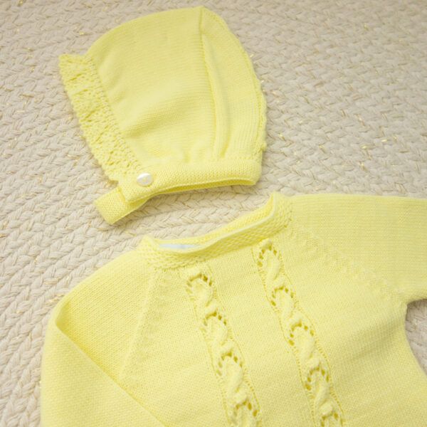 Conjunto 3 Piezas Lana Trenzas Amarillo - Imagen 2