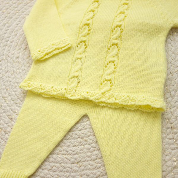 Conjunto 3 Piezas Lana Trenzas Amarillo - Imagen 3