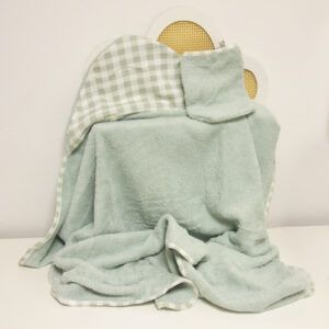 Capa de Baño y Manopla Vichy Mint Calamaro