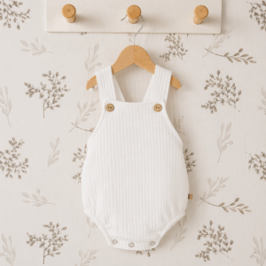Peto bebé blanco algodón – Rodas Calamaro | Gateos