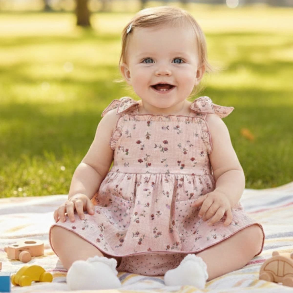 Jesusito bebé rosa floral verano - Dulce de Fresa Petra - Imagen 2