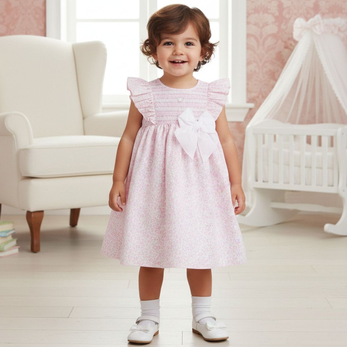 Vestido niña rosa floral vuelo elegante - Dulce de Fresa | Gateos - Imagen 2