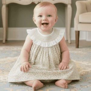 Conjunto bebé floral verde con pololo Dulce de Fresa Buger