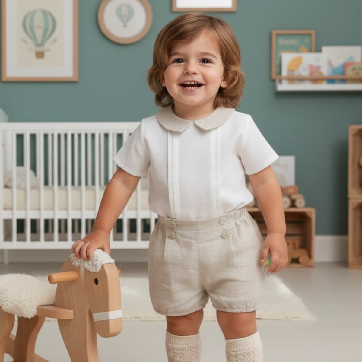 CONJUNTO LINO NIÑO VESTIR CON CALCETINES
