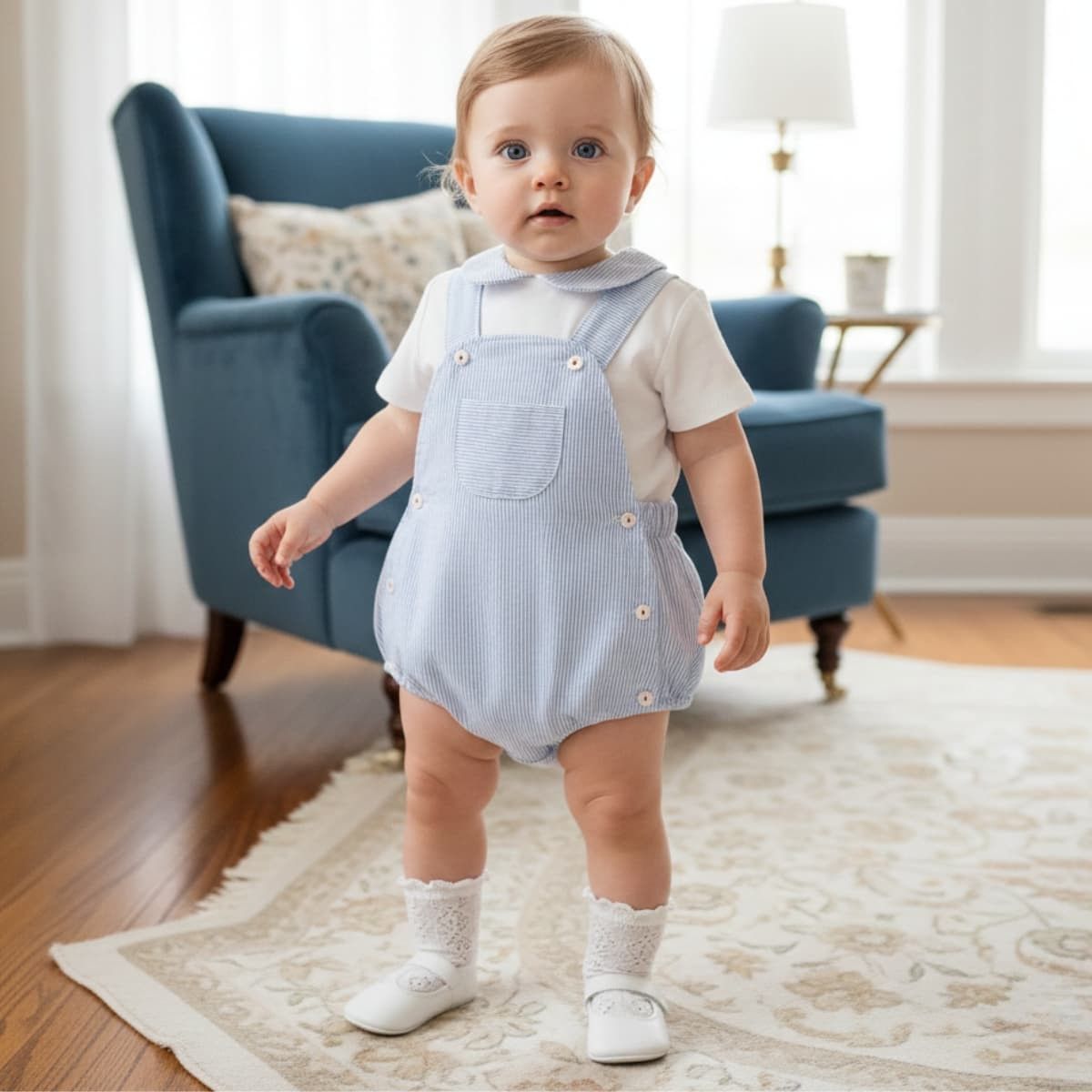 Ranita bebé rayas azul Dulce de Fresa estilo marinero