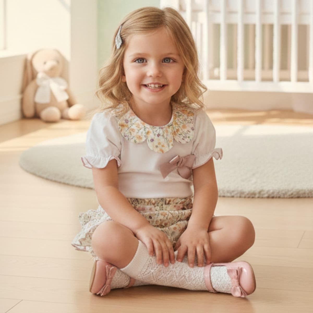 Conjunto bebé floral con braguita - Dulce de Fresa | Gateos - Imagen 2