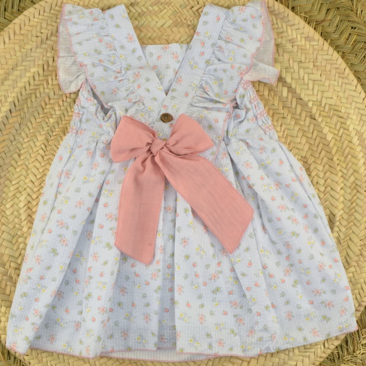 Vestido bebé flores celeste verano - Dulce de Fresa | Gateos - Imagen 4