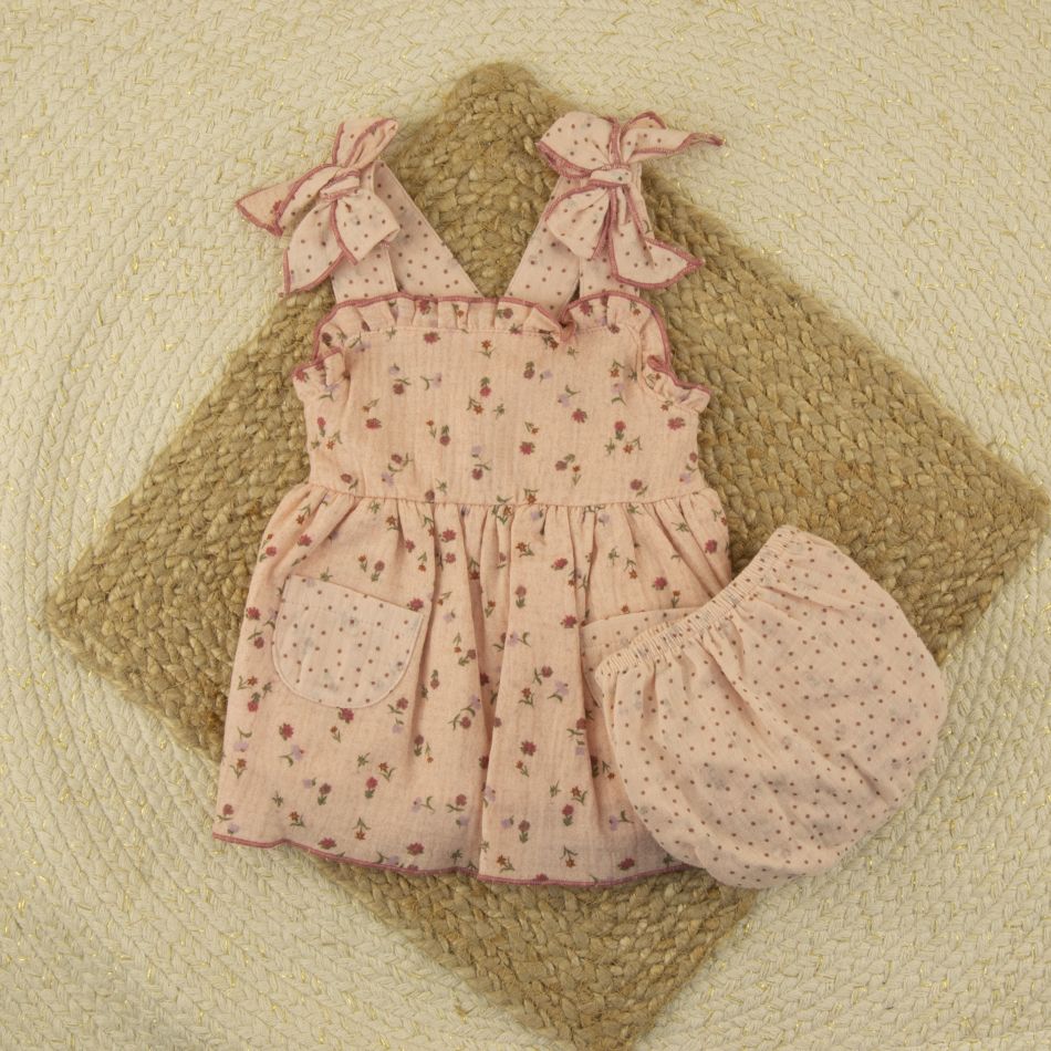 Jesusito bebé rosa floral verano - Dulce de Fresa Petra - Imagen 3