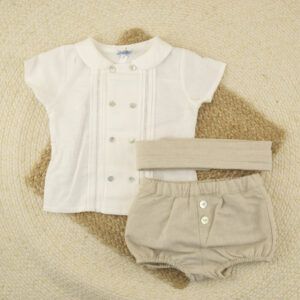 Conjunto bebé ceremonia beige - Guadalmez Dulce de Fresa