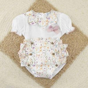 Conjunto bebé floral con braguita - Lavanda Dulce de Fresa