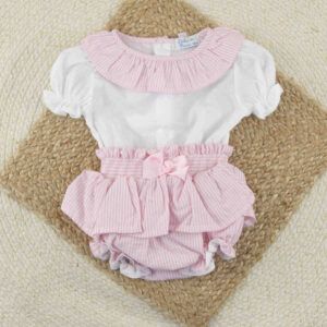 Conjunto bebé rosa rayas verano - Menorca Dulce de Fresa