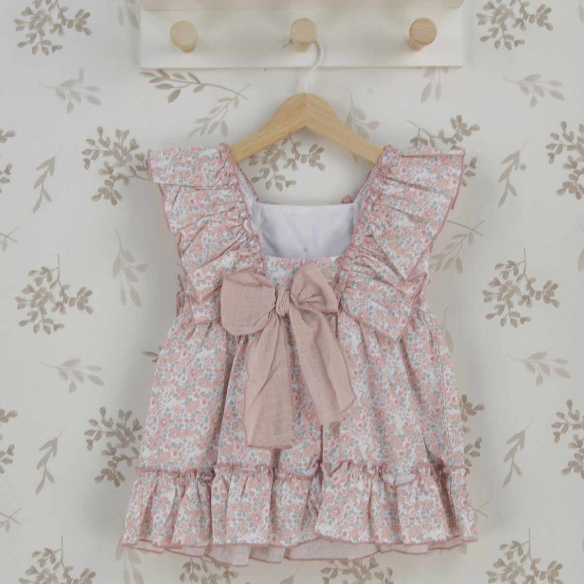 Vestido Niña Floral Rosa con Lazos Alma Floral Dulce de Fresa - Imagen 2