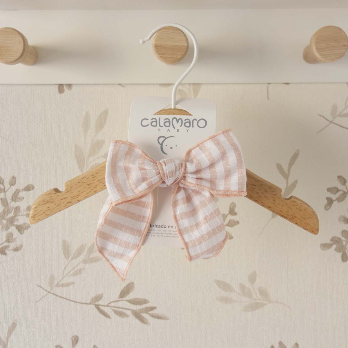 lazo pelo bebe rosa rayas calamaro bundi accesorio niña