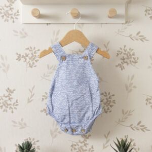 peto bebe azul calamaro sikar estampado ondas botones madera verano