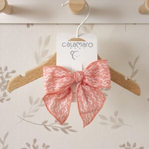 lazo cabello coral calamaro sikar estampado ondas infantil