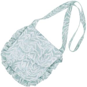 Bolso infantil verde agua estampado hojas Calamaro con volante decorativo