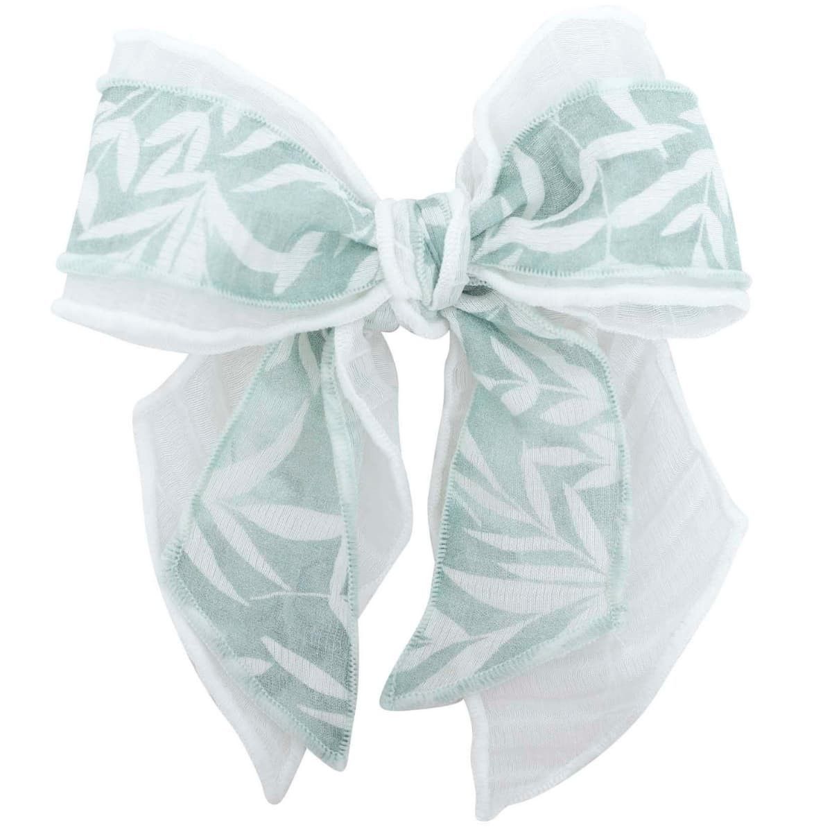 Lazo bebé verde agua estampado hojas Calamaro colección Varanasi