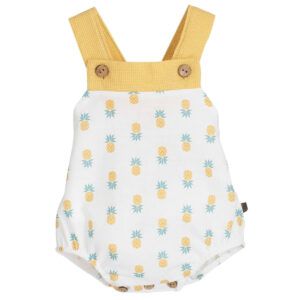 ranita bebe piñas amarilla calamaro gaya tirantes waffle botones madera