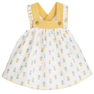 vestido niña piñas verano calamaro gaya tirantes amarillos vestido infantil