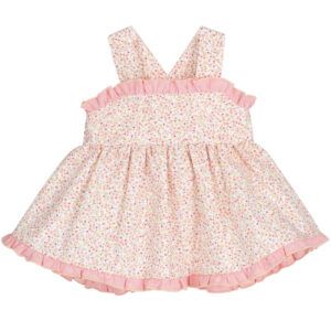 vestido bebe flores rosa tirantes calamaro kanpur algodon verano